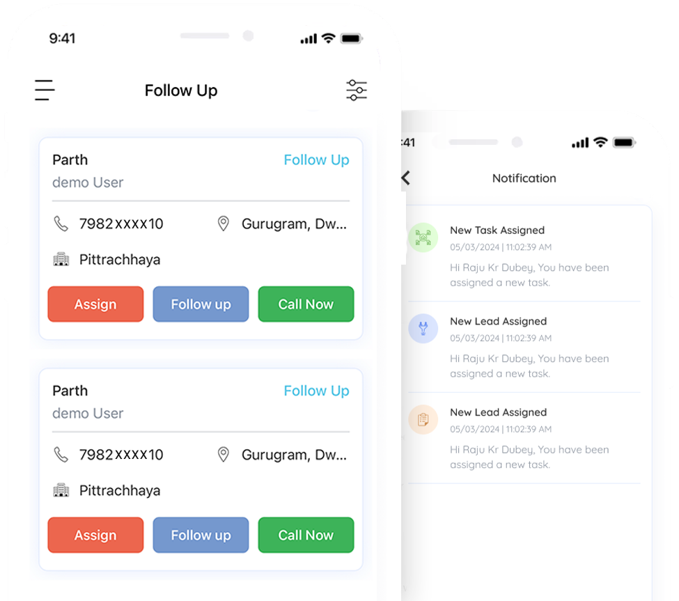 BrokerSaathi CRM follow-up reminders screen